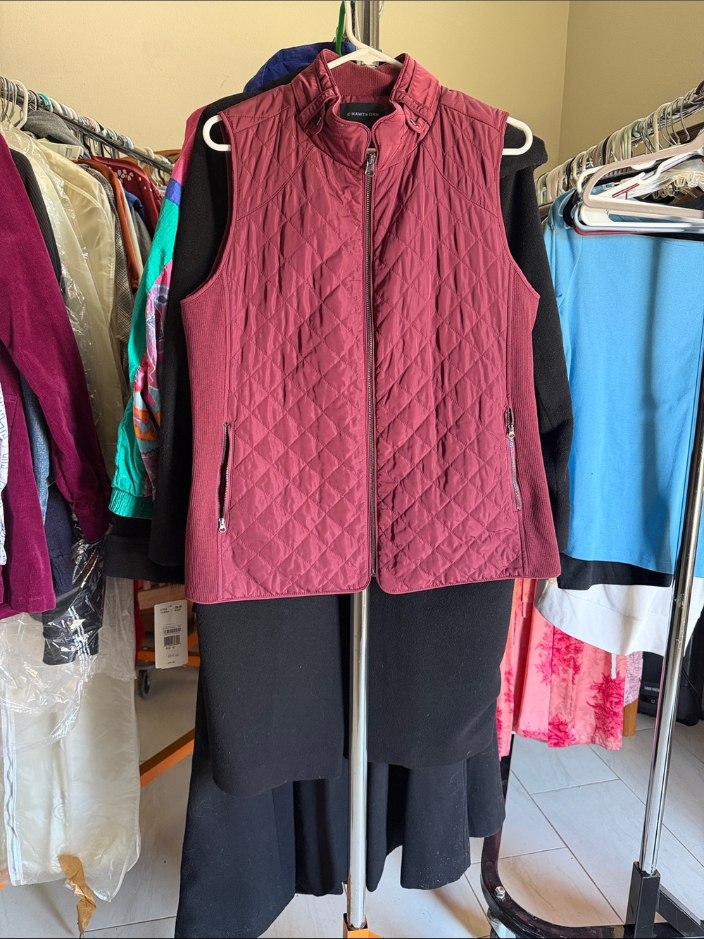 41 Hawthorn Rose-Red Quilted Jacket